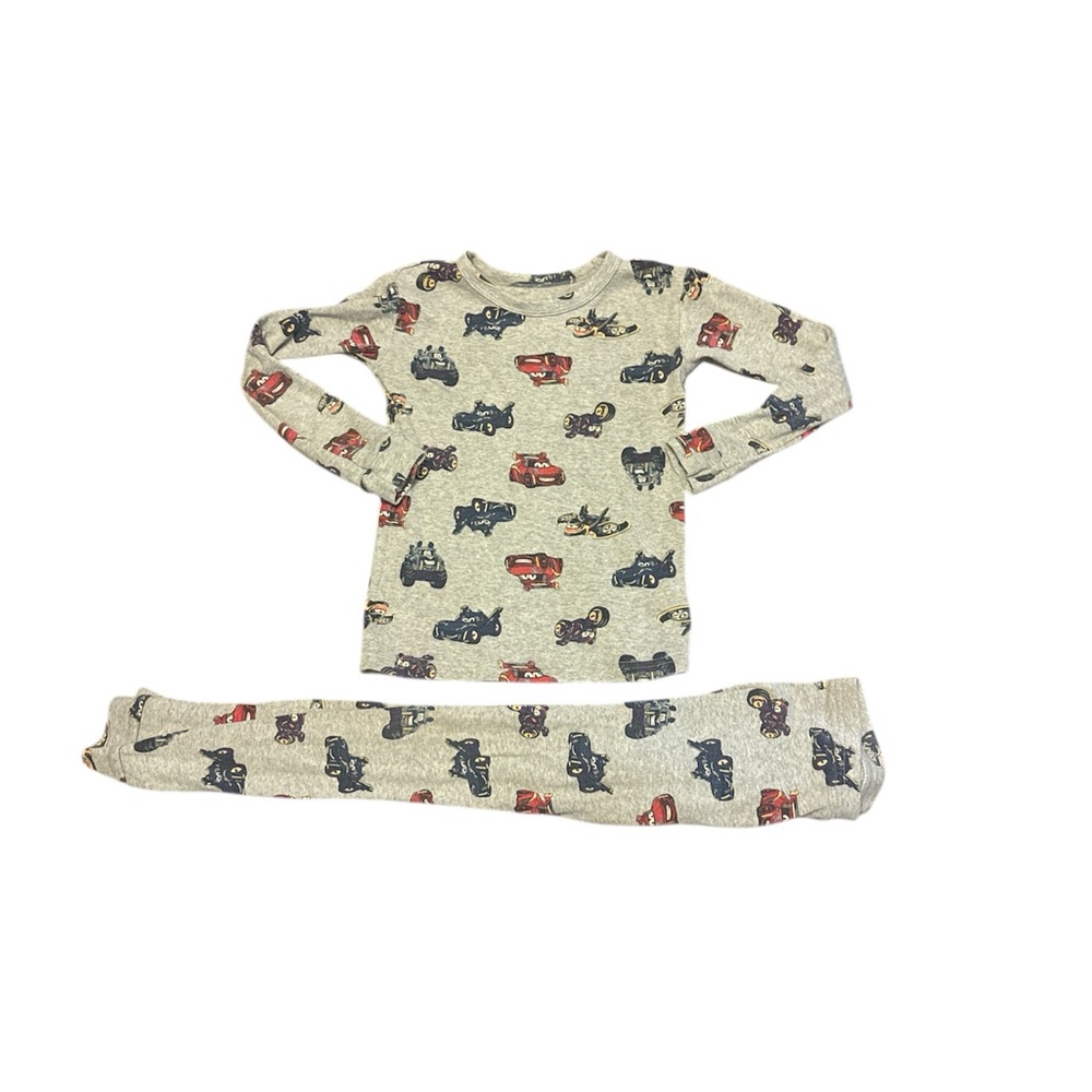 GAP Gray Pajama Set with Cars Colorful  Print
